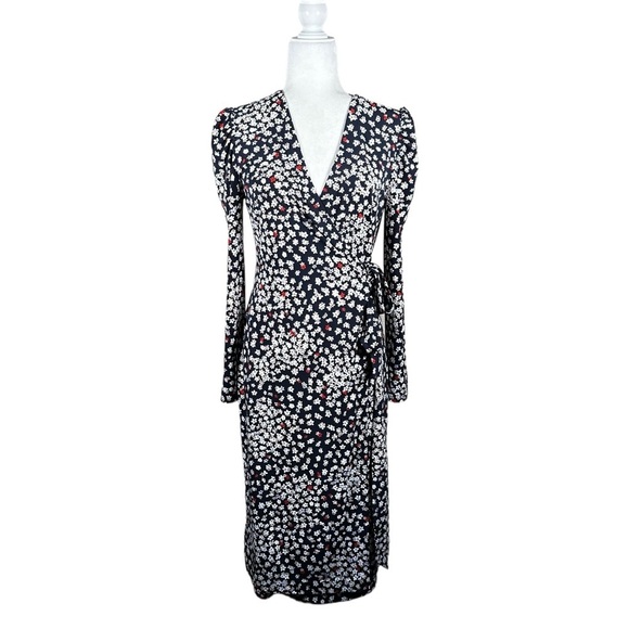 ANN TAYLOR Petite Floral Puff Sleeve Wrap Dress - Picture 3 of 13